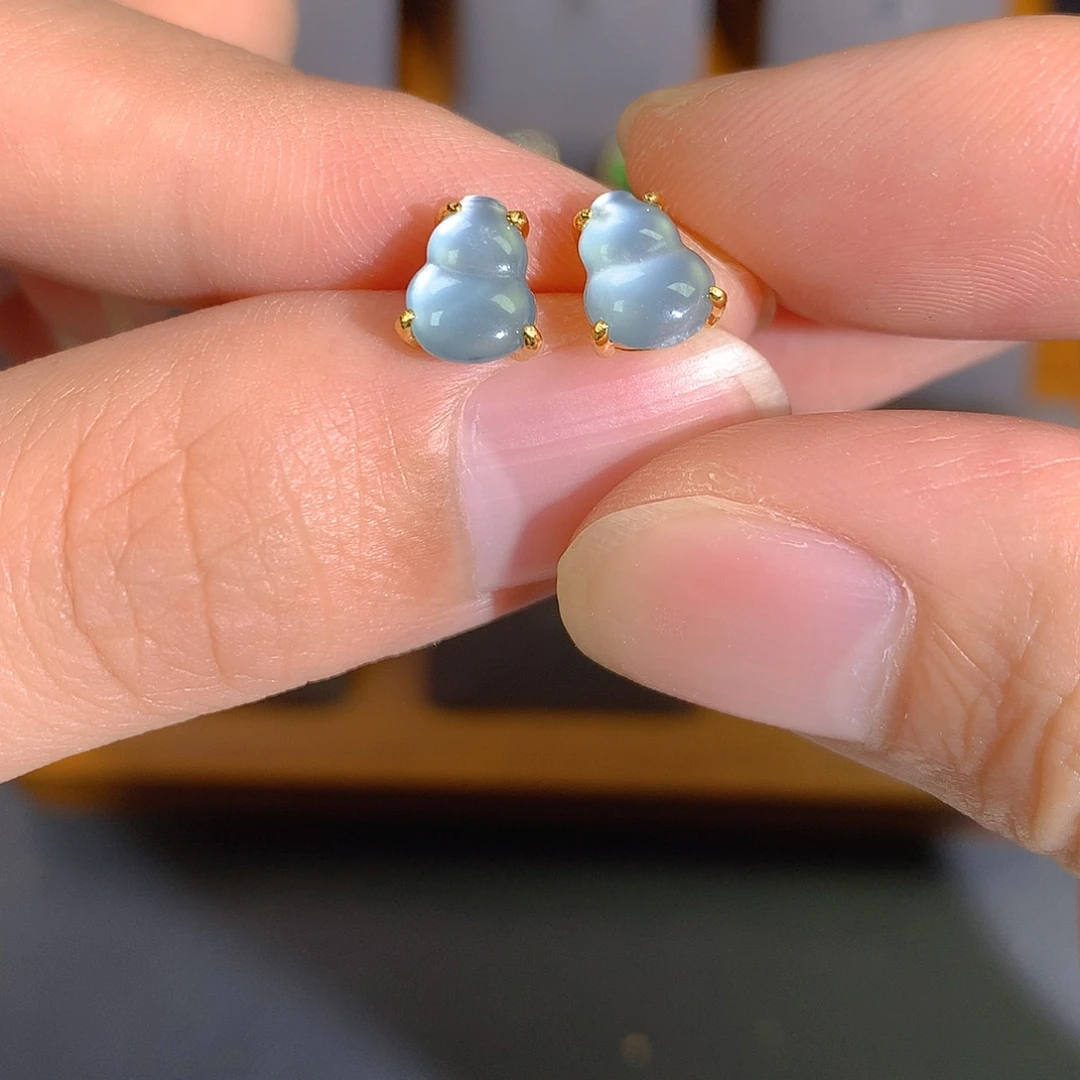 银S925镶嵌翡翠耳饰耳饰