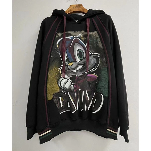 【GYT】冬季时尚款433加绒宽松休闲卫衣连帽百搭印花上衣潮流个性