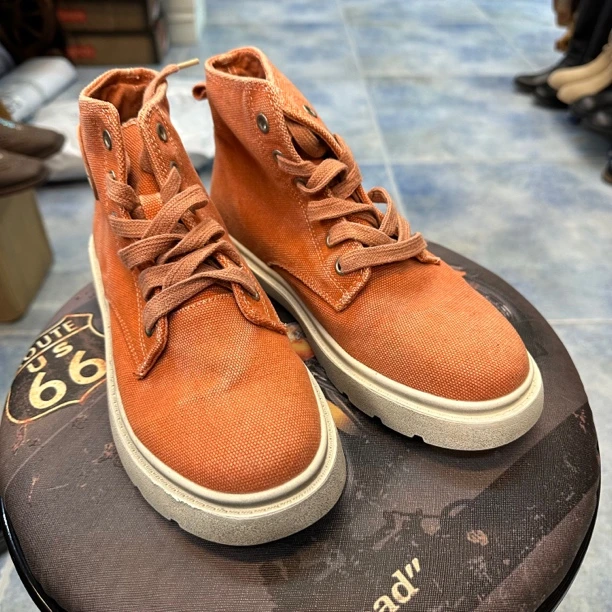 福利款女款帆布马丁靴单鞋透气百搭做旧瑕疵