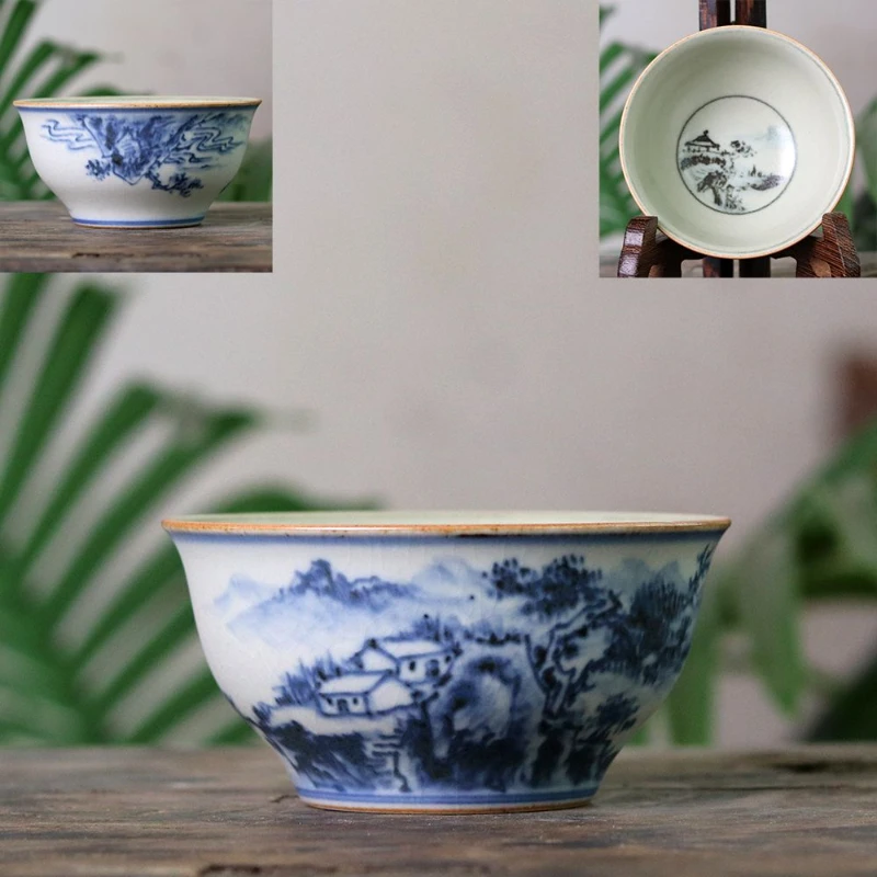 【朴云堂】鼓腹盏杯山水内画（G-39）