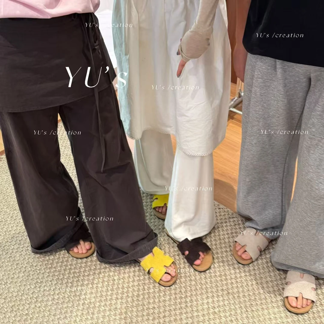 【现货】养马女孩｜长绒牛皮版H懒人凉拖60-2428【N】