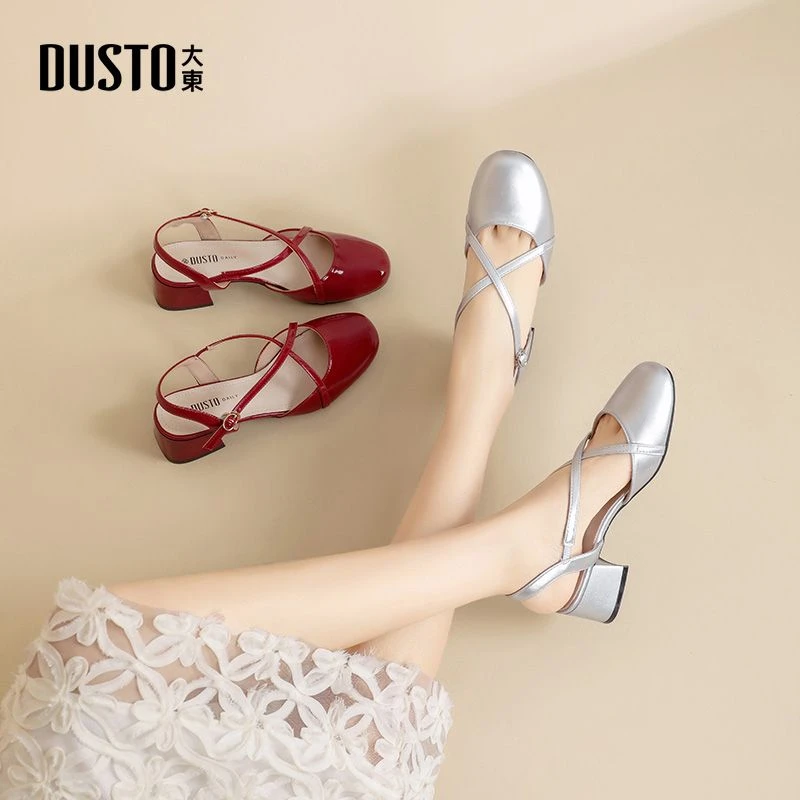 大东包头后空凉鞋女夏季爆款时尚百搭浅口增高显瘦轻奢女鞋子1064