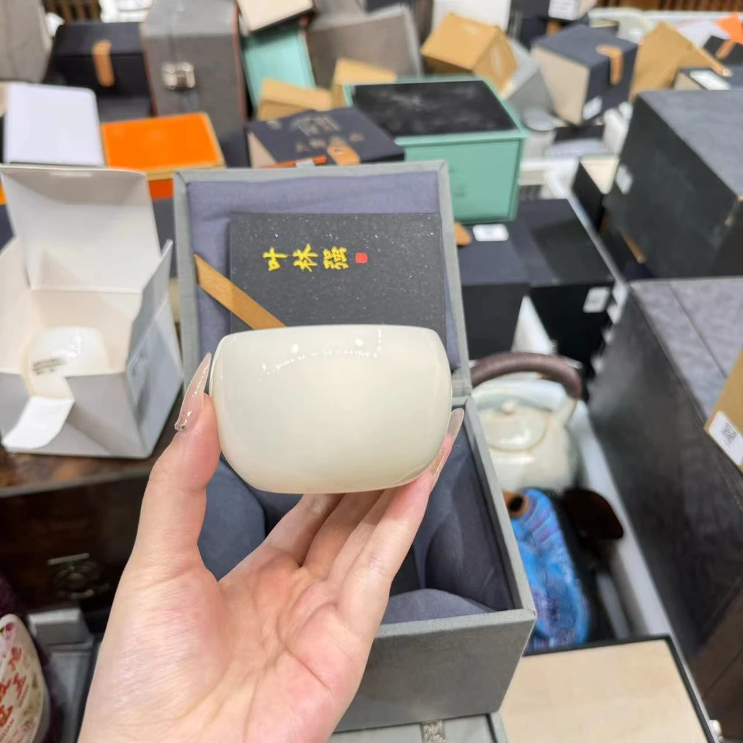 【阿涛专属】叶林强老师高端羊脂玉瓷主人杯2704