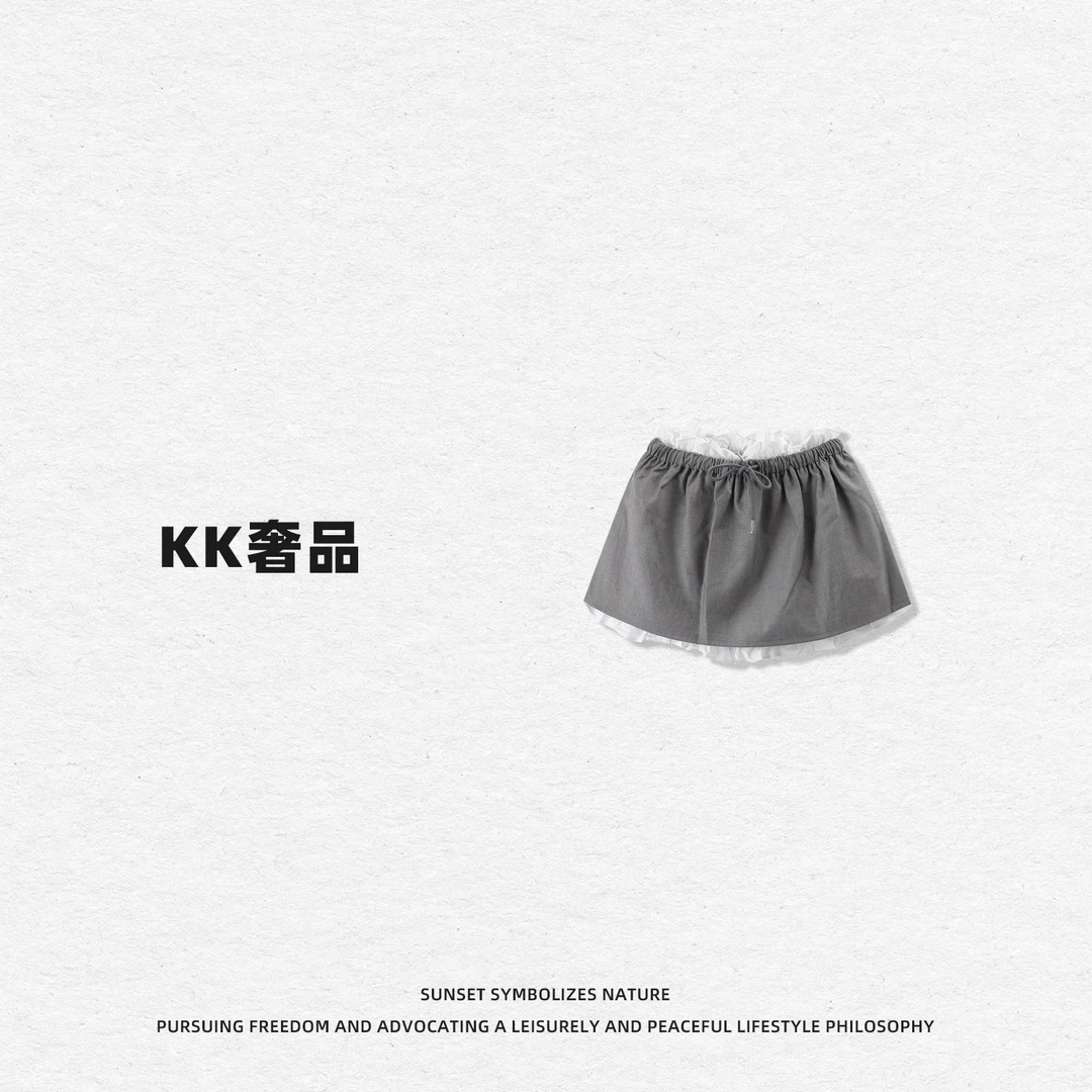 KK【拼色裙裤】2500161夏季时尚千金风甜美百搭拼色短款裙裤