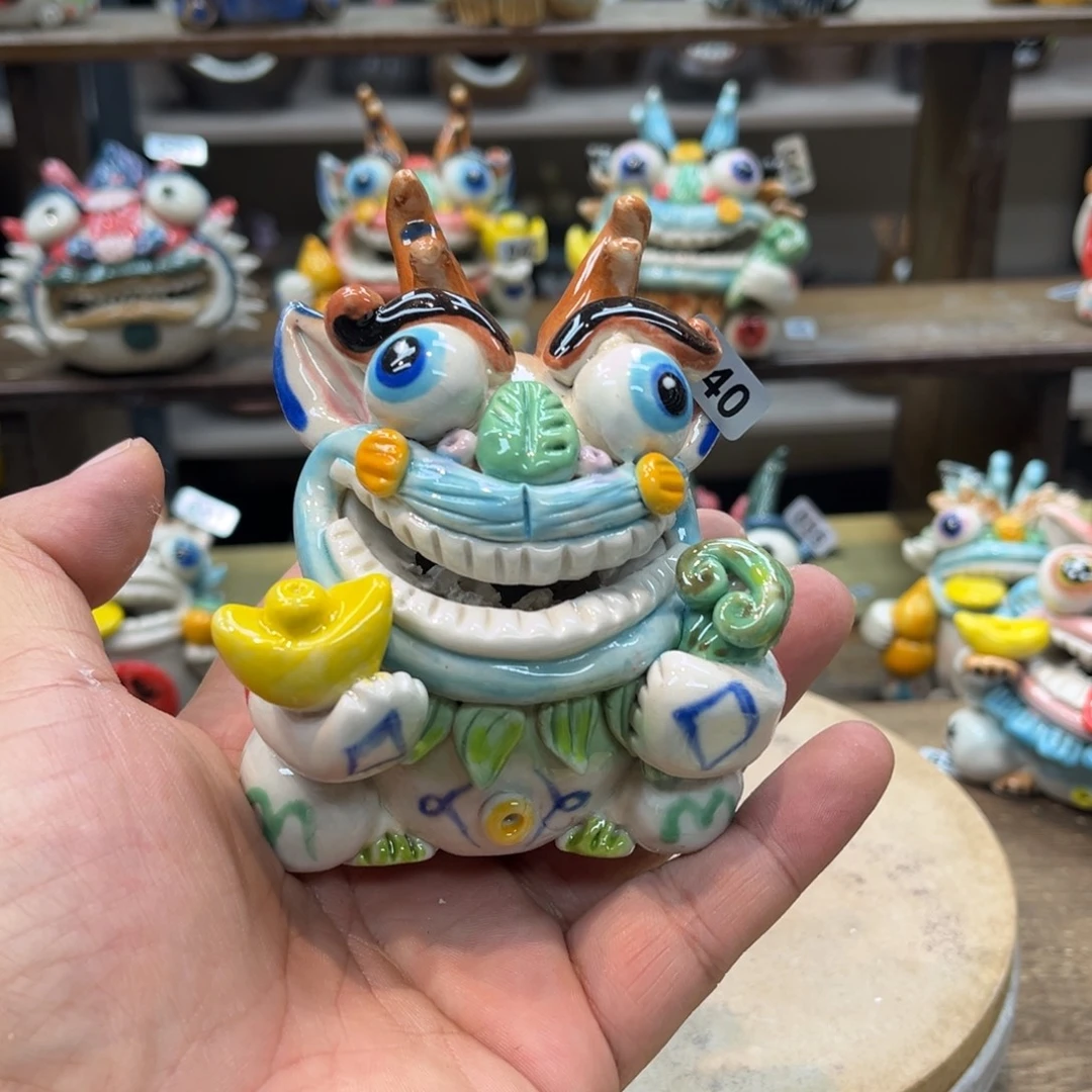 摆件纯手工抽象陶瓷摆件040