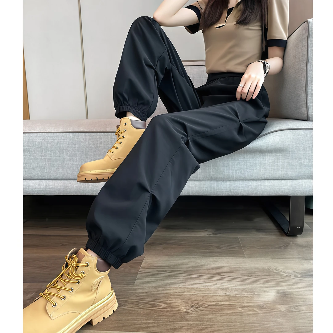 美式工装裤女夏季薄款2025年新款爆款高腰显瘦登山运动束脚冲锋裤