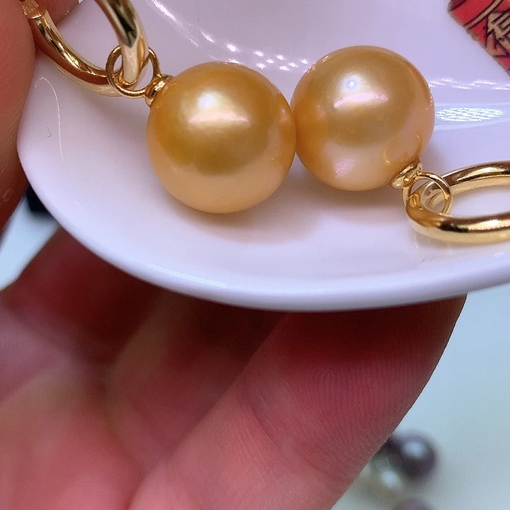 银S925镶嵌耳饰淡水珍珠