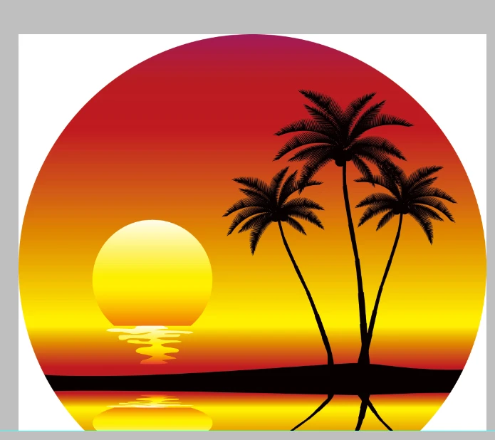 圆形日出东方装饰画适合客厅卧室玄关墙面美化半圆