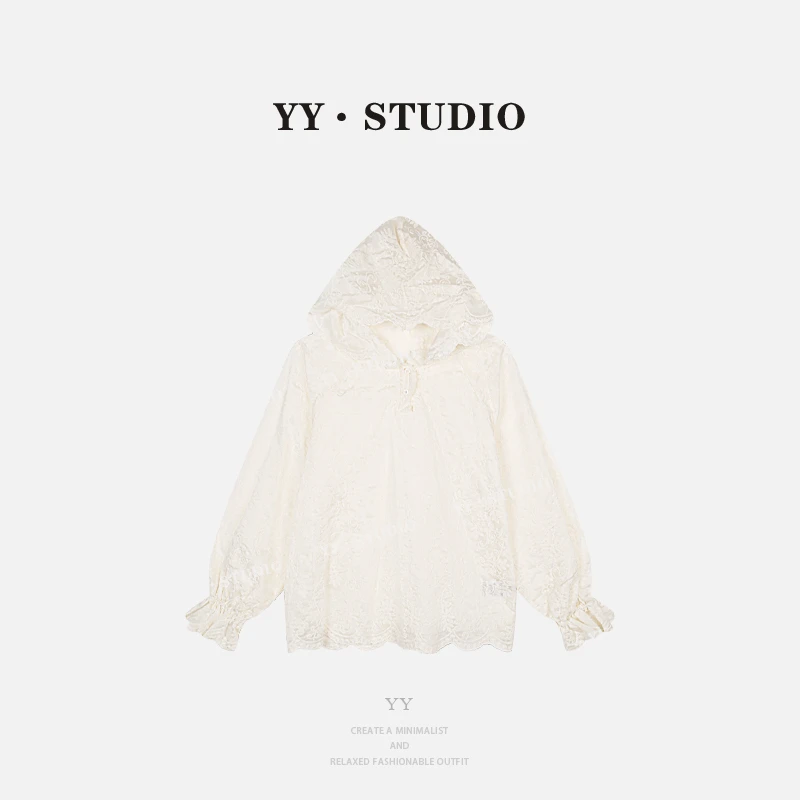 【YANYAN】早秋百搭蕾丝防晒帽衫长袖T恤YY-2449
