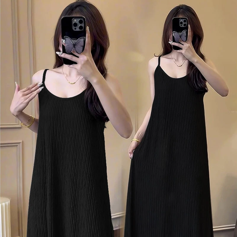 【主播专属】吊带裙连衣裙女装背心裙中长款2025新款大码胖mm宽松