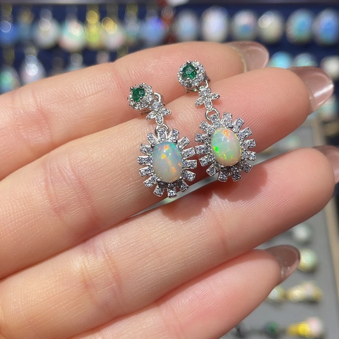 欧泊欧泊耳饰银S925镶嵌