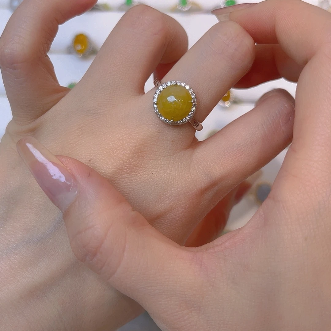 翡翠银S925镶嵌戒指