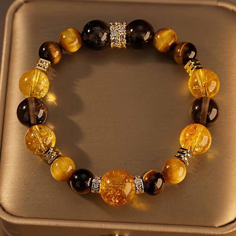 金霸大综合串珠手链浅金色黄色金色男女通用金手串复古玉手串手链