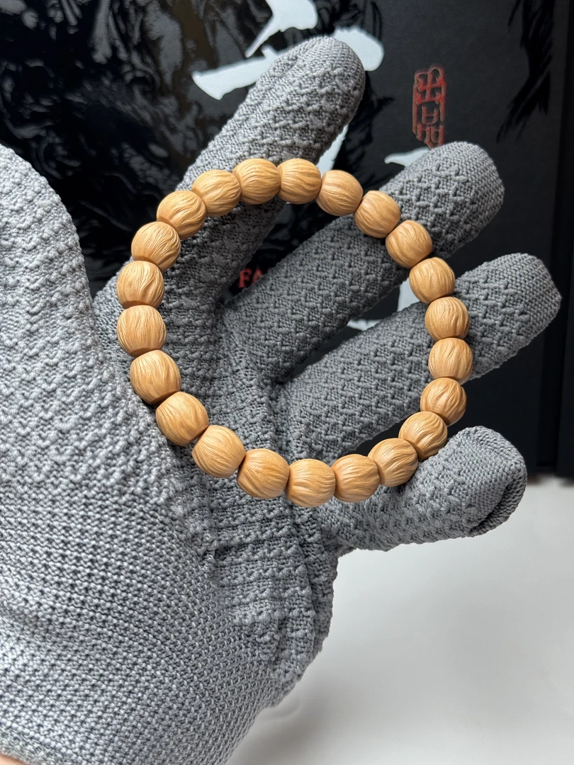 【方寸出品】全品扭矩-凤尾猴头手串哑光原皮原色全品无瑕