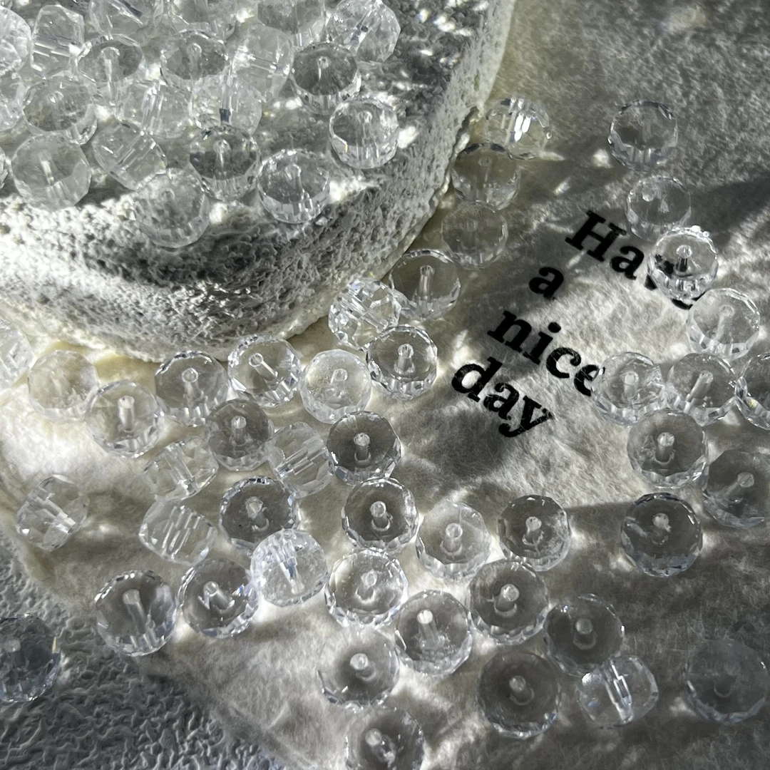 白水晶钻切车轮珠8*6mm多样性一单发两颗BS473