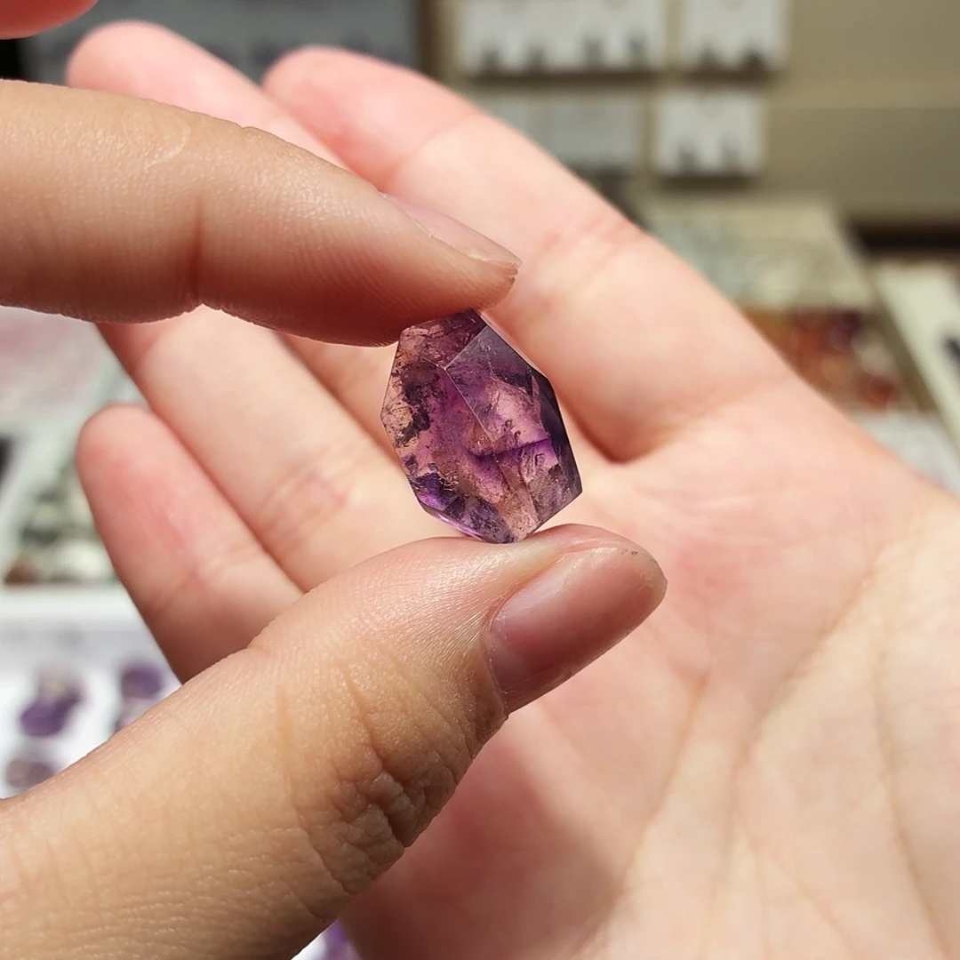 吊坠(不含链)水晶未镶嵌福利 紫超七 随形 打孔定制不退换