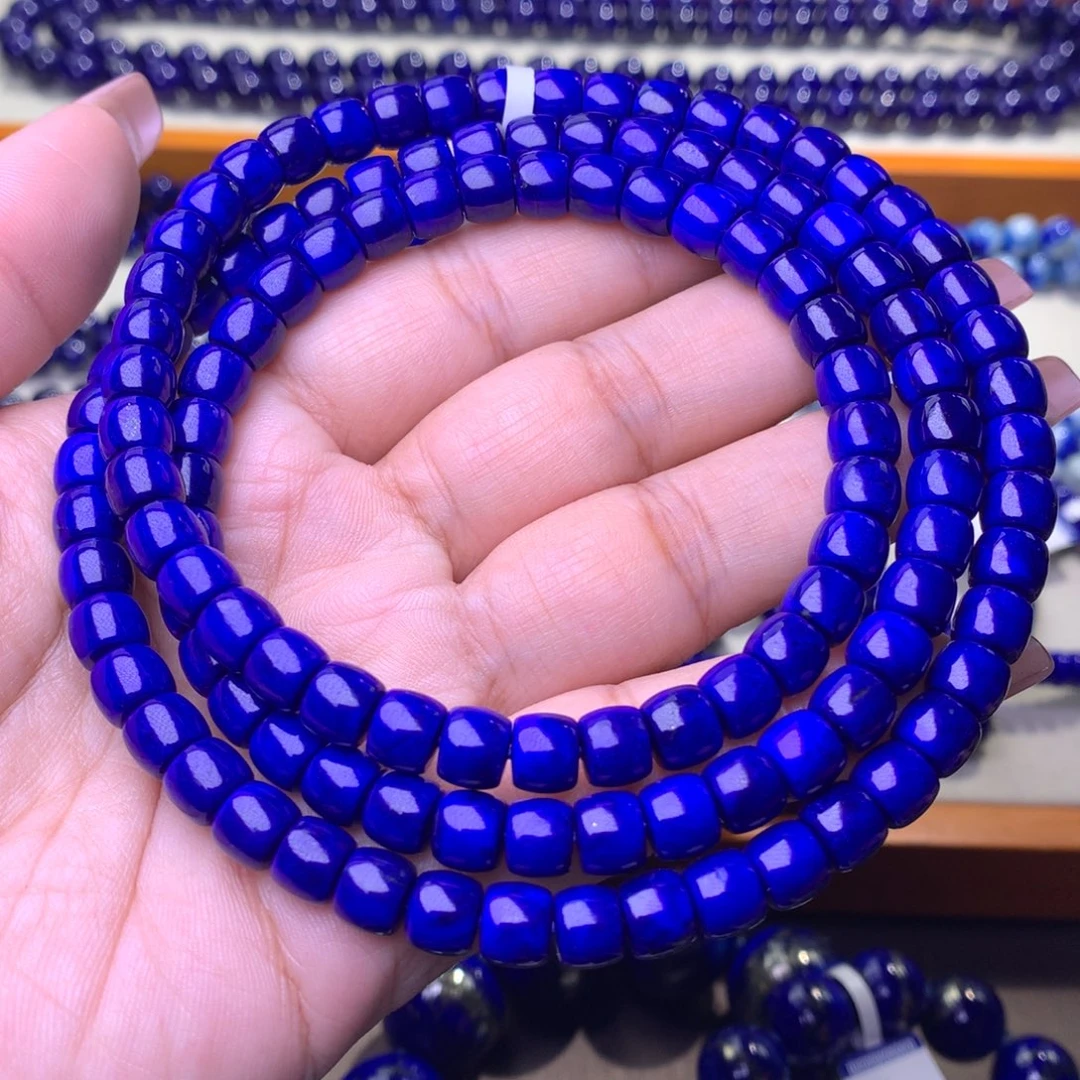 青金石未镶嵌手串7m顶级108