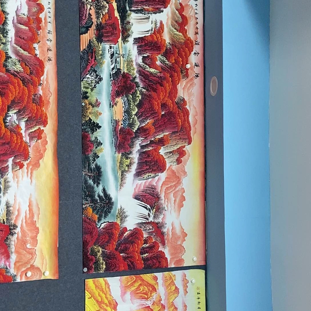 国画梅****光小八尺山水一副