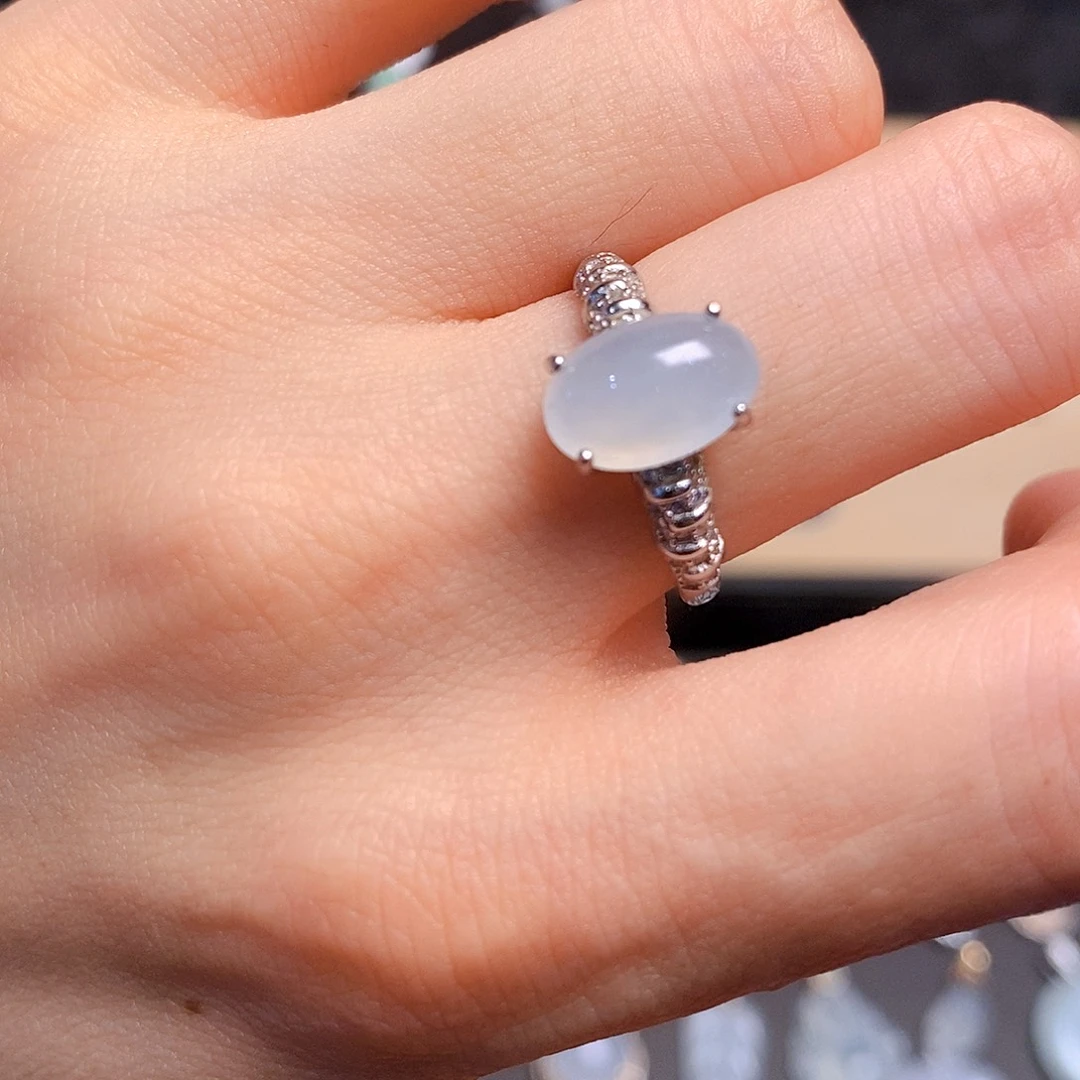 翡翠银S925镶嵌戒指