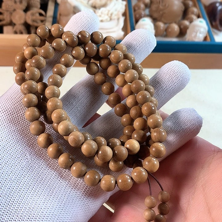 檀香木手串/手链顺纹0.8✖️108奶香瑕疵福利款