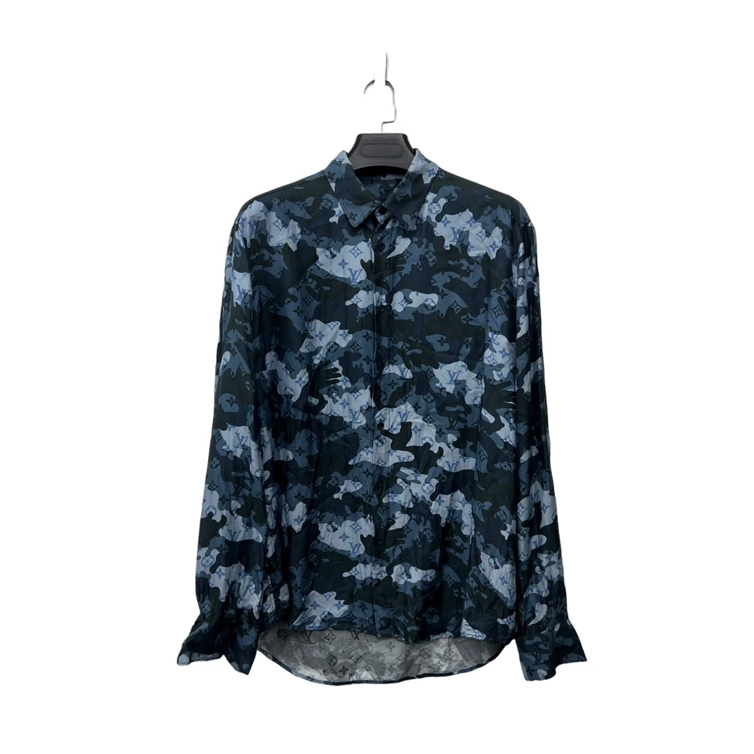 95新 LouisVuitton/路易威登 迷彩满印logo长袖衬衫 XL码/无配件