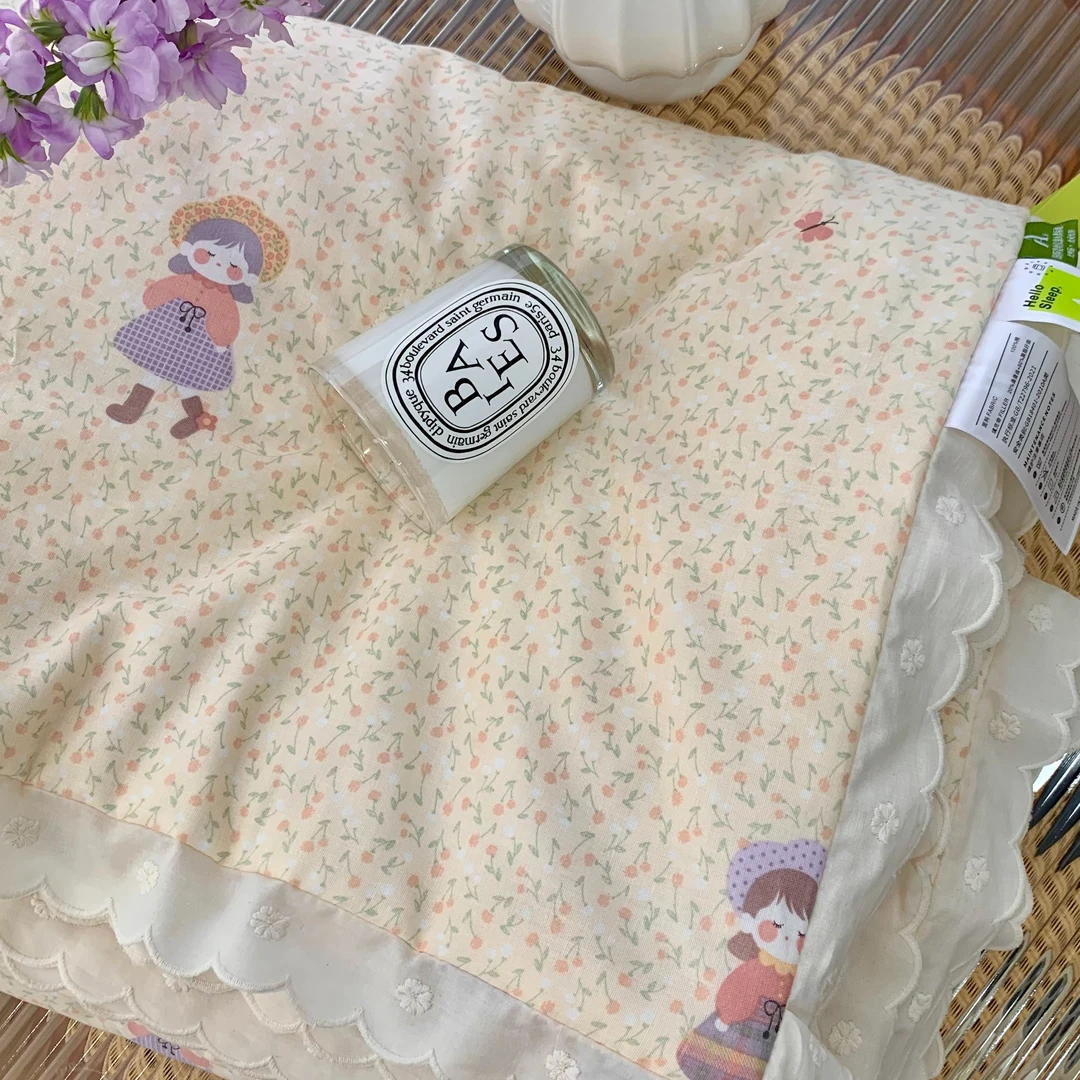 【MJ】月牙花边系列 A类全棉双层纱花边夏被可机洗被芯空调被子