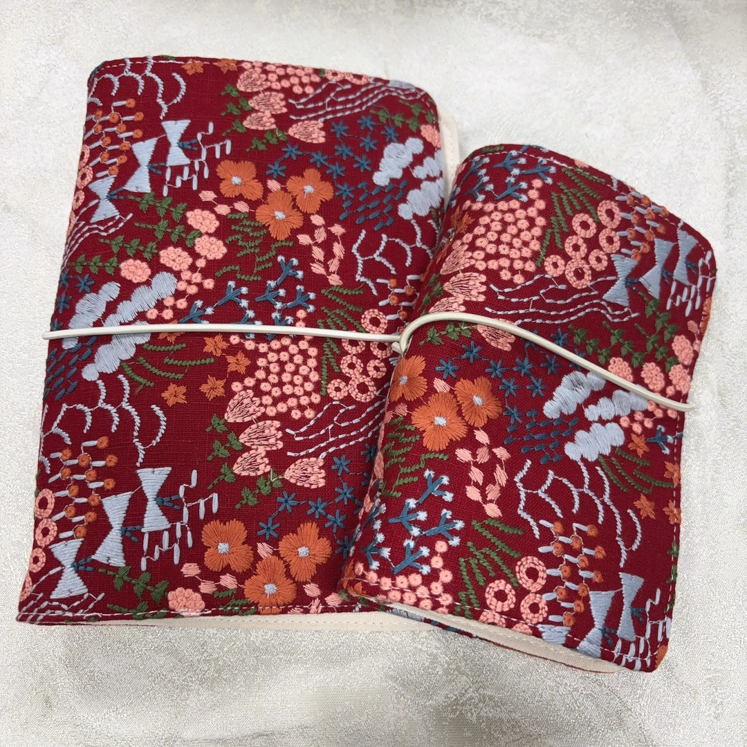 【花海】布艺活页手账本笔记本随身便携拆卸存钱本子存钱夹钱册