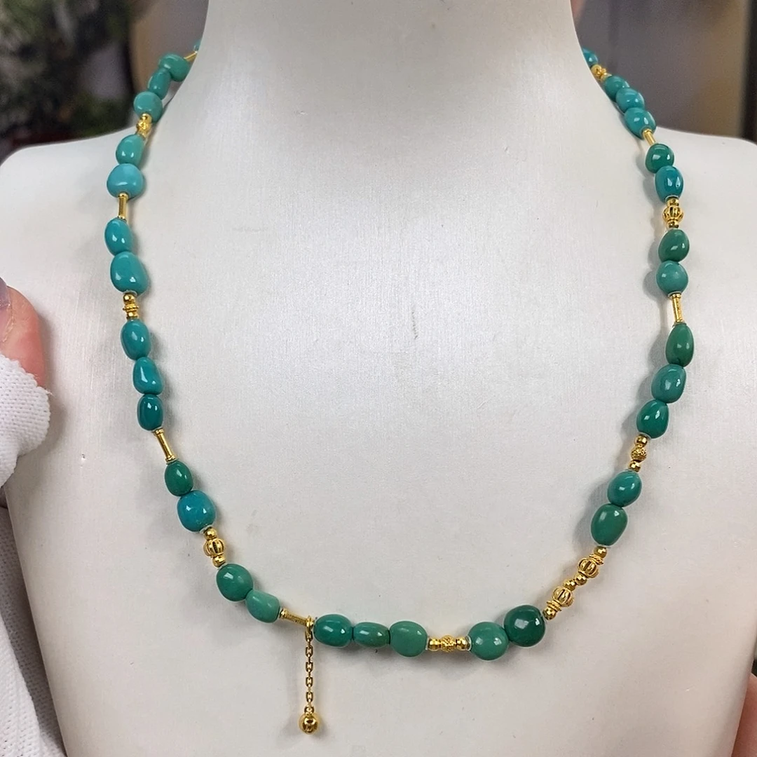 绿松石18K金镶嵌珠宝奇石