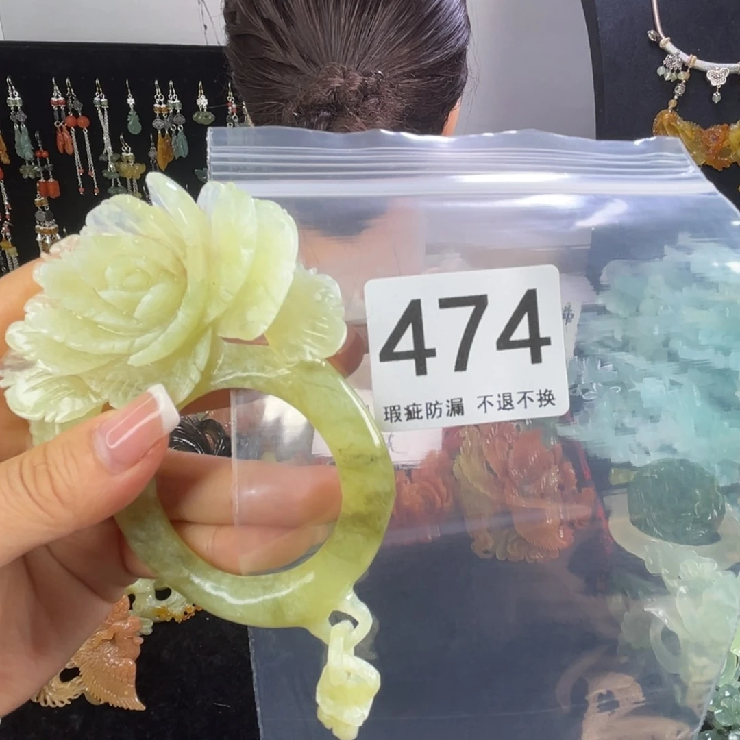 未镶嵌岫玉发饰无*
