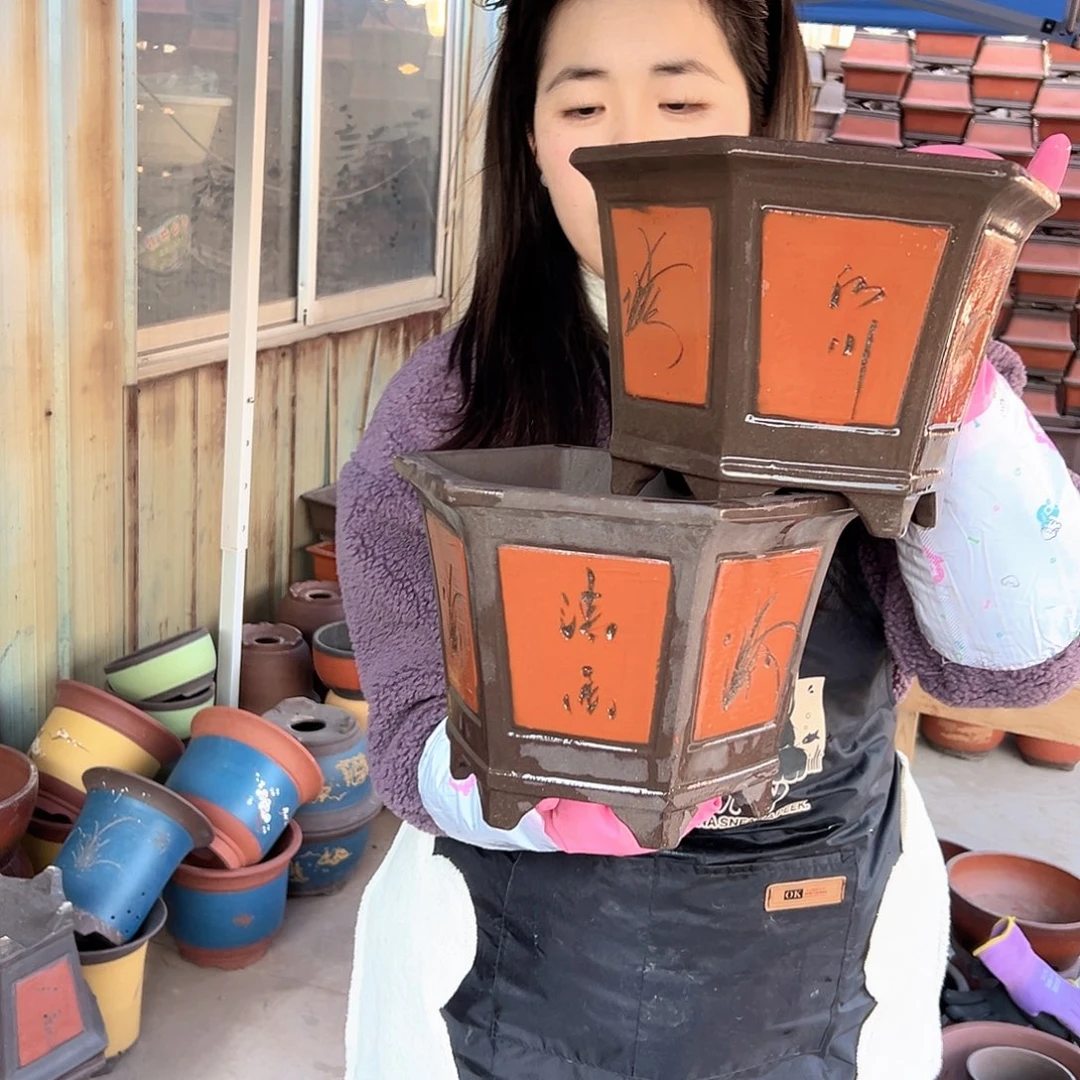 25+25红六方花盆花盆花盆