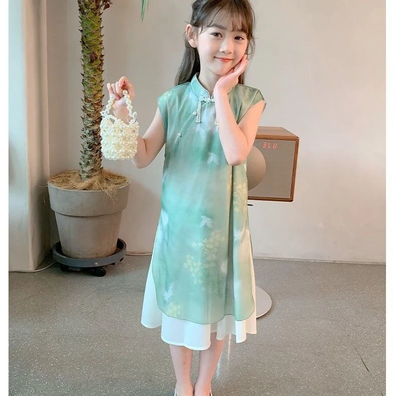女童汉服连衣裙夏装2025古风儿童中国风旗袍裙洋气女孩夏季公主裙