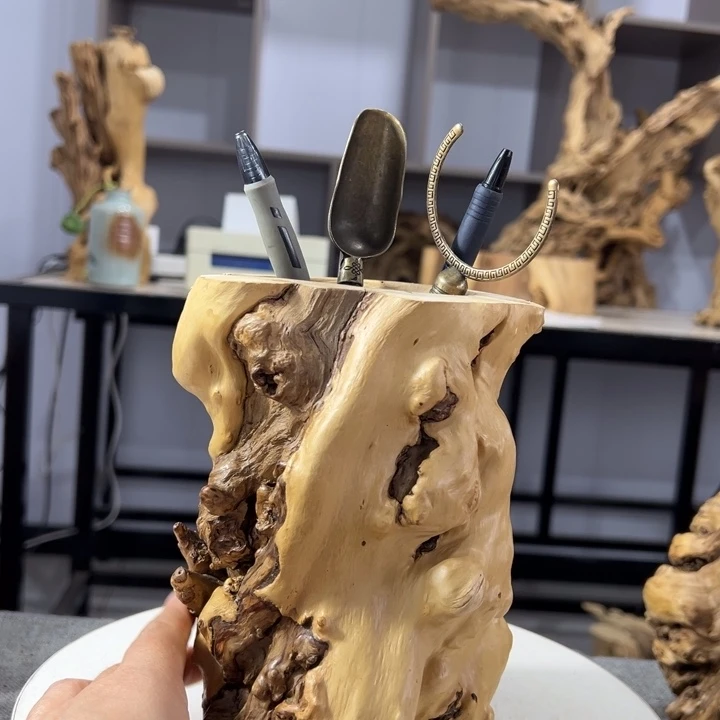 木石榴木榴疤笔筒