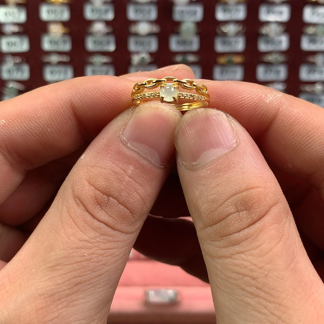 ꪋ****翡翠银S925镶嵌戒指243