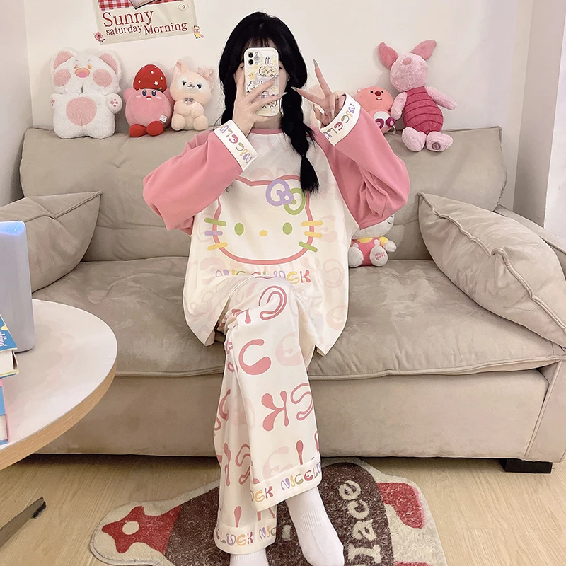 女大童睡衣纯棉100%全棉2025新款春秋季长袖纯棉12初中生女孩15岁