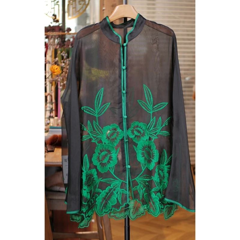 【玉溪非遗】福利~欧根纱刺绣衬衫     YD2613