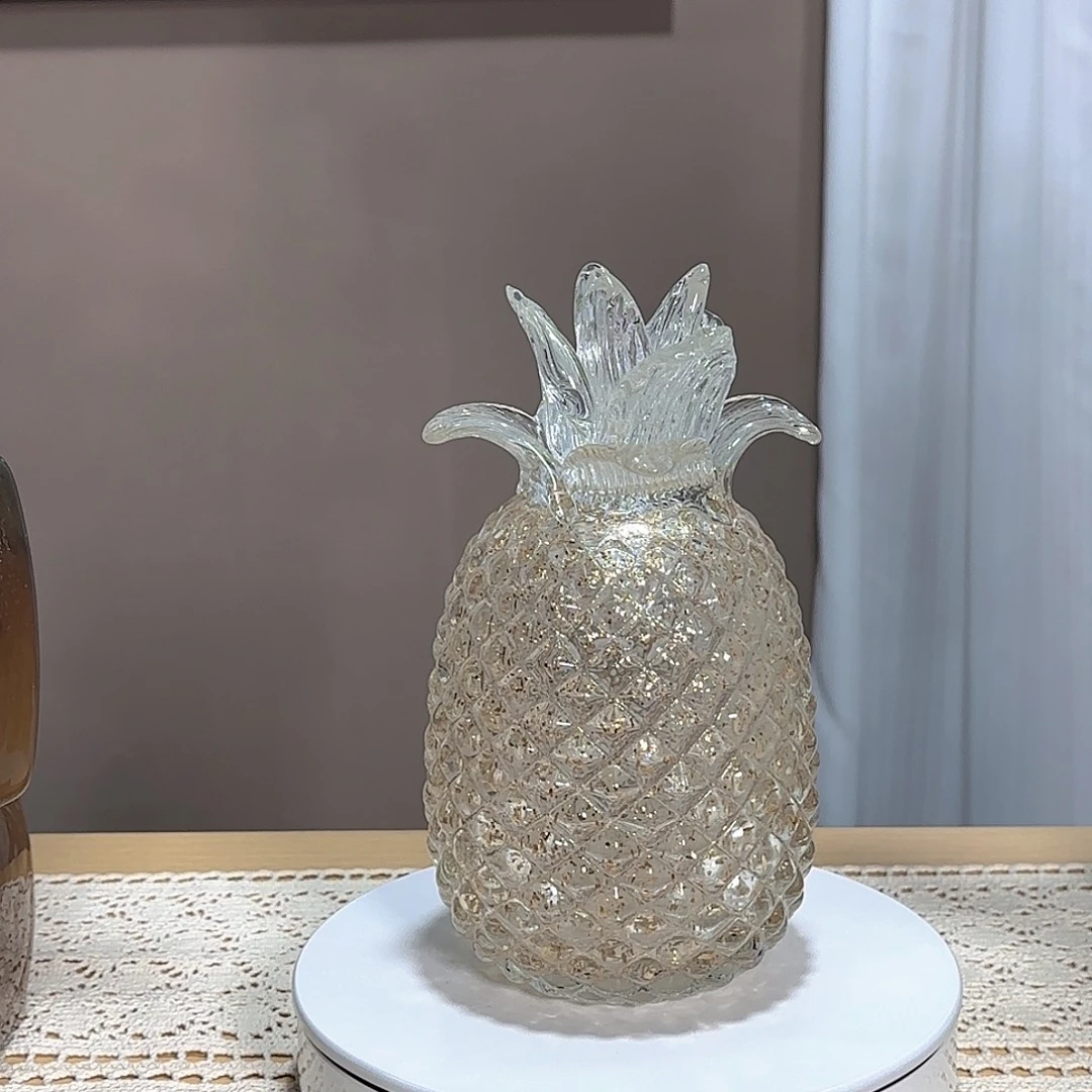 琉璃手工琉璃菠萝摆件21厘米高度