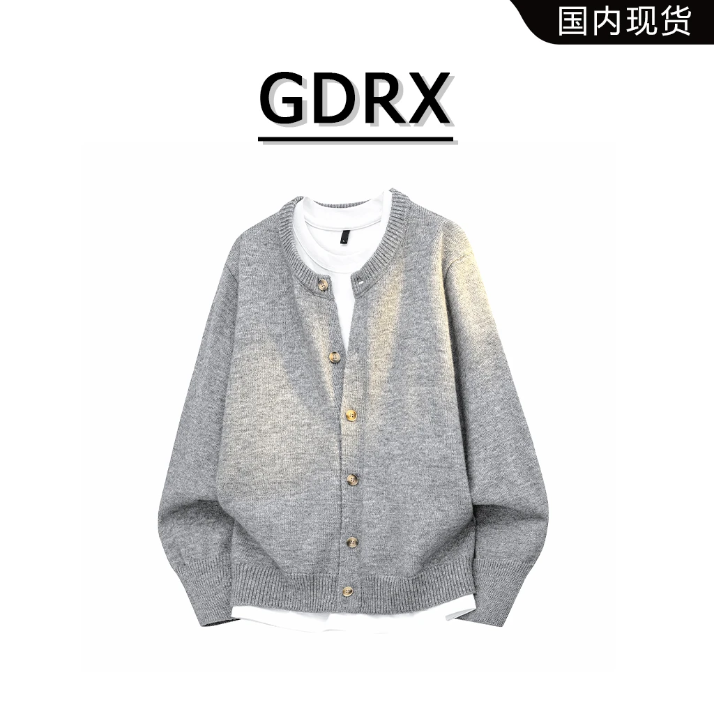 GDRX开衫毛衣外搭纽扣针织衫2025年秋季新款男士慵懒休闲宽松外套