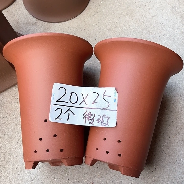 紫砂圆盆方器宜兴紫砂花盆2只