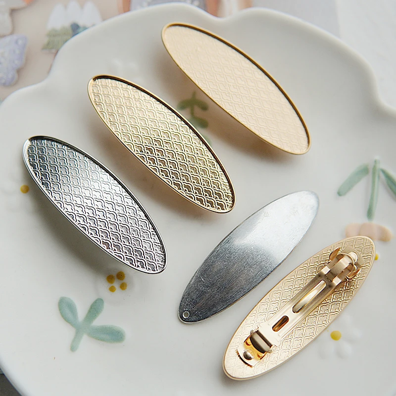 晗颖手工 玩偶模板宋锦蓝染刺绣新中式底托发夹发饰包布发卡17号