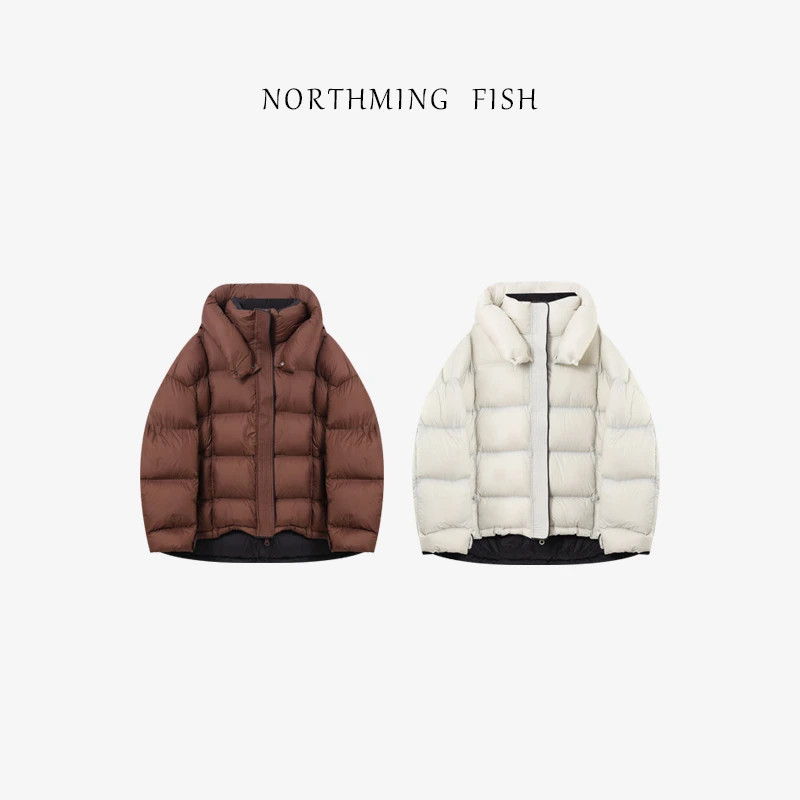 NORTHMING FISH「十二月的奇迹」超轻云朵鹅绒系列 连帽90白鹅绒服