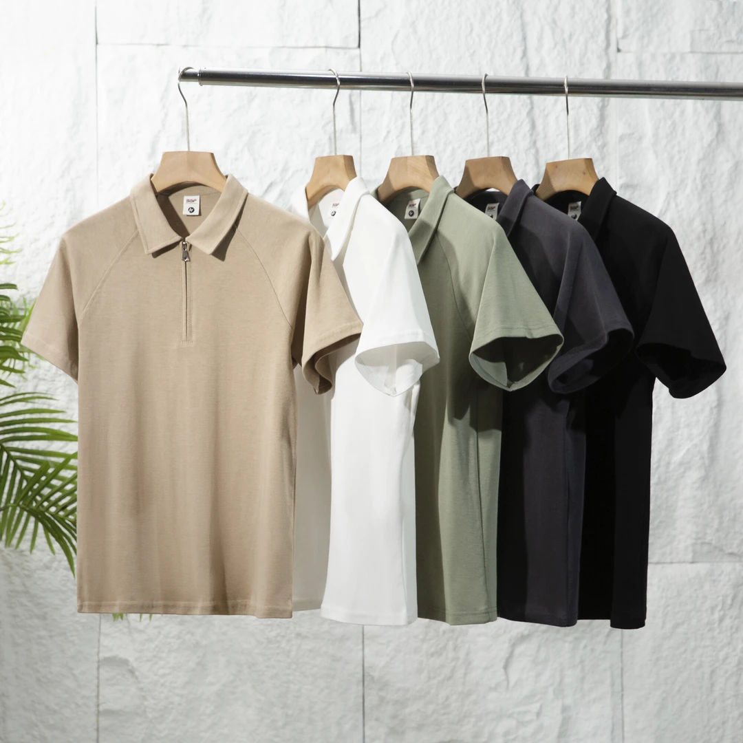 男士POLO衫休闲百搭夏季透气短袖纯色翻领商务气场强大高级感男装