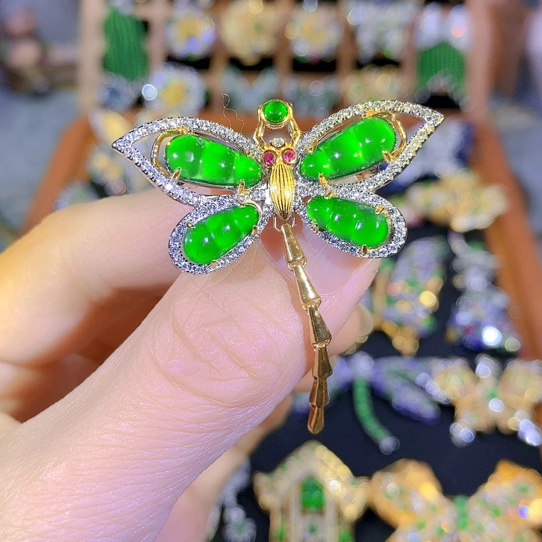 吊坠(不含链)银S925镶嵌翡翠