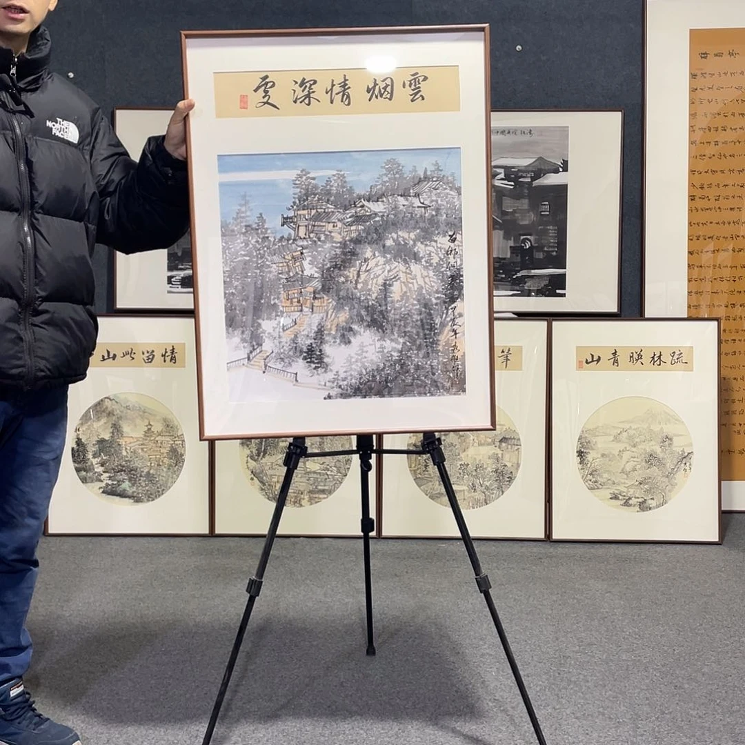 国画手绘画作品带框发货