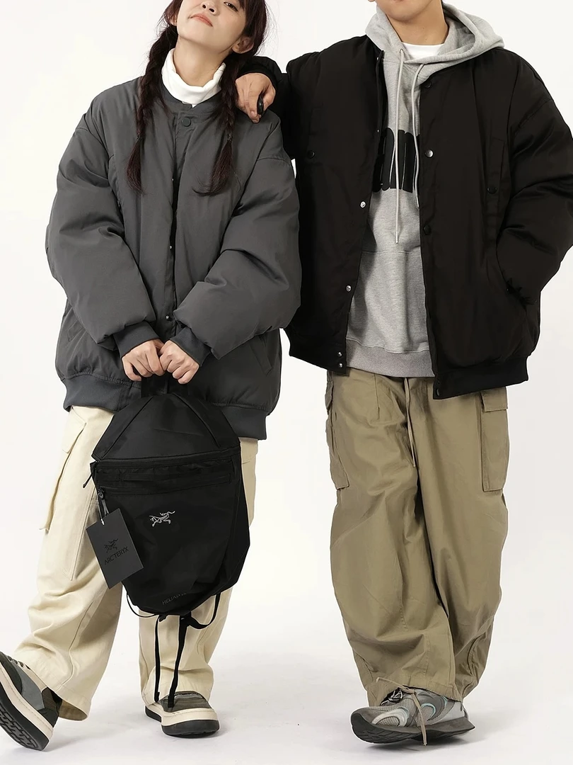 六六 冬季潮牌宽松棉服日系复古情侣飞行棉服