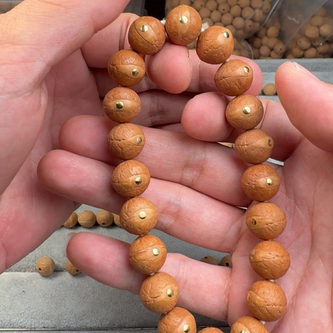 凤眼菩提手串13mm铜钉