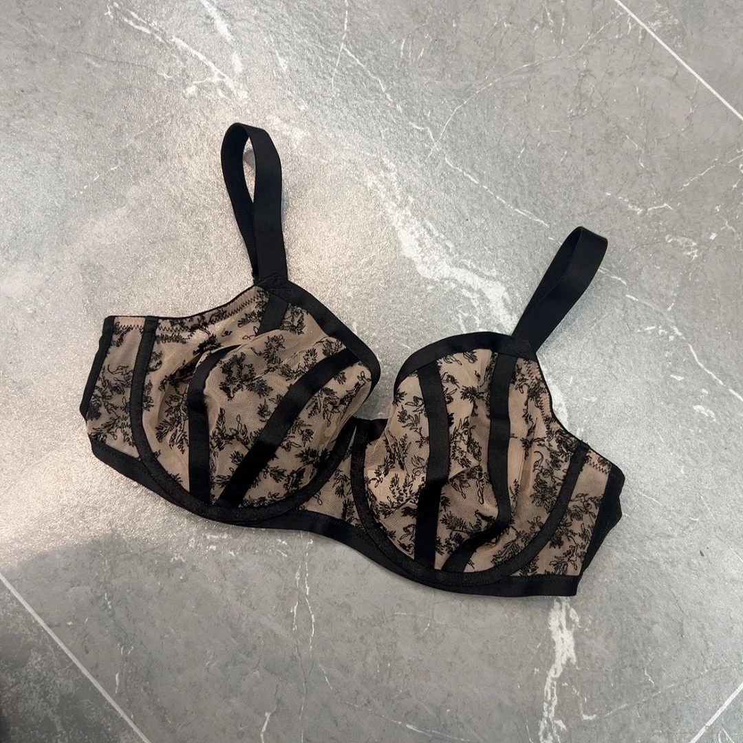 【夜藤】欧美法式超薄性感内衣大码大胸调整型显小文胸