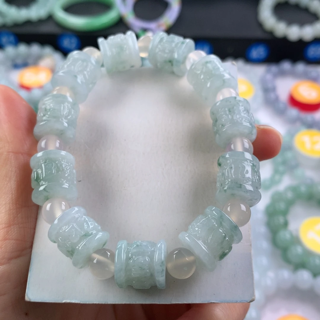 翡翠未镶嵌手链卡12-13