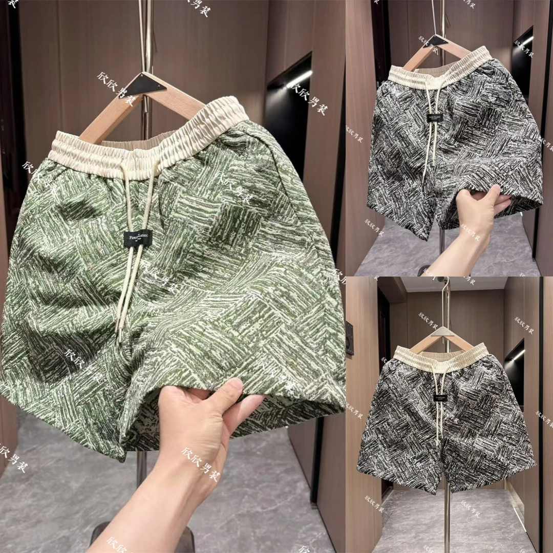 潮牌编织提花小香风时尚休闲男士短裤