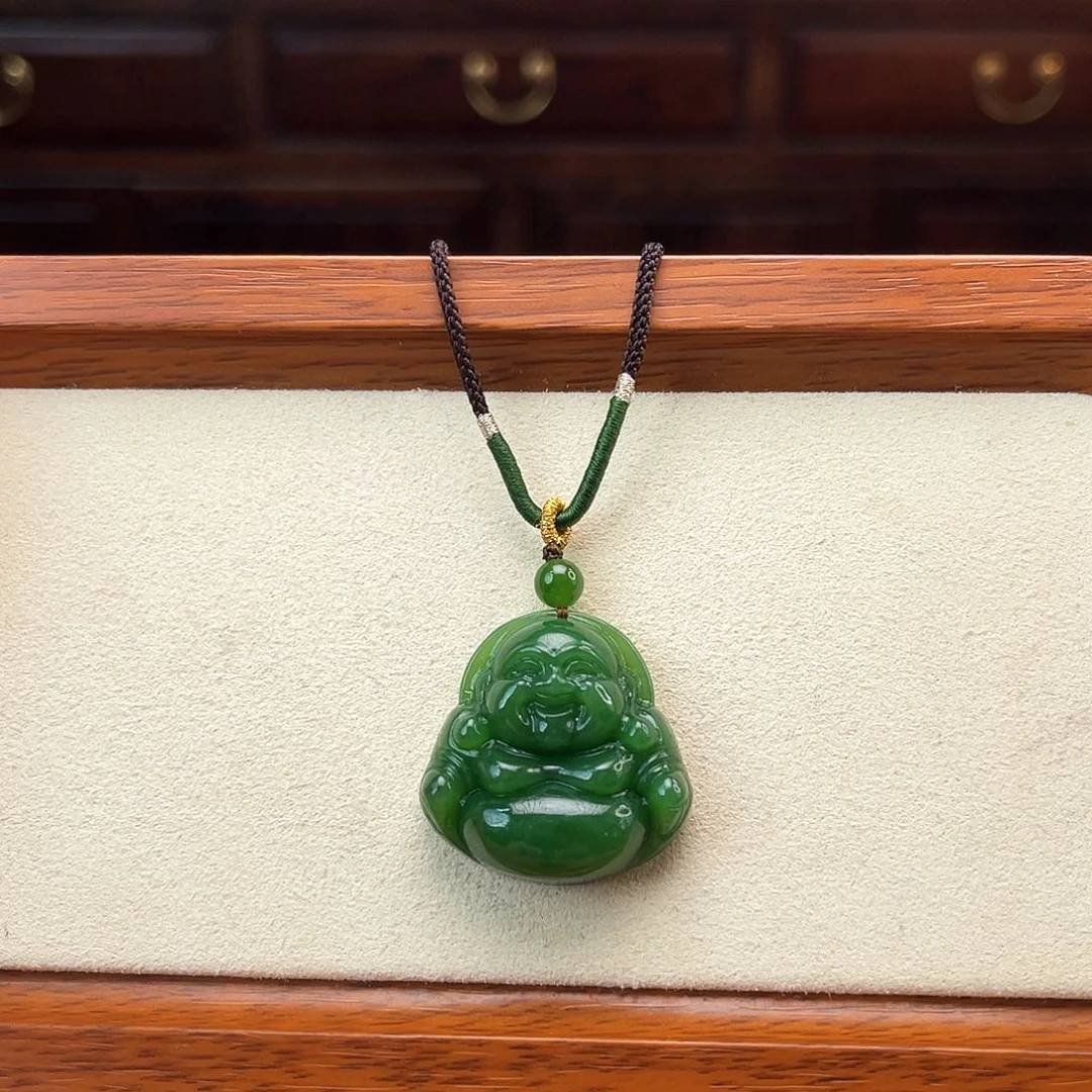 和田玉（碧玉）未镶嵌颈饰用****4佛公