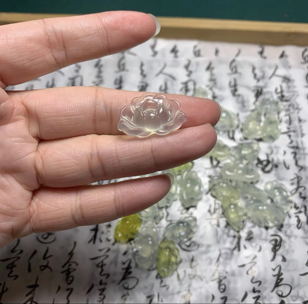 【玉髓花开富贵吊坠】冰种牡丹花浮雕精工雕刻富贵吉祥事业兴旺项链